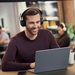 Casti fara fir Jabra Evolve2 65 USB-C MS Teams Stereo Charging Stand (Black) Thumb