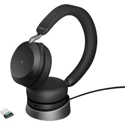 Casti fara fir Jabra Evolve2 75 USB-A MS Teams Charging Stand (Black) Thumb