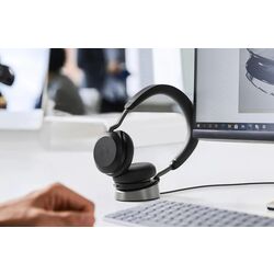 Casti fara fir Jabra Evolve2 75 USB-A MS Teams Charging Stand (Black) Thumb