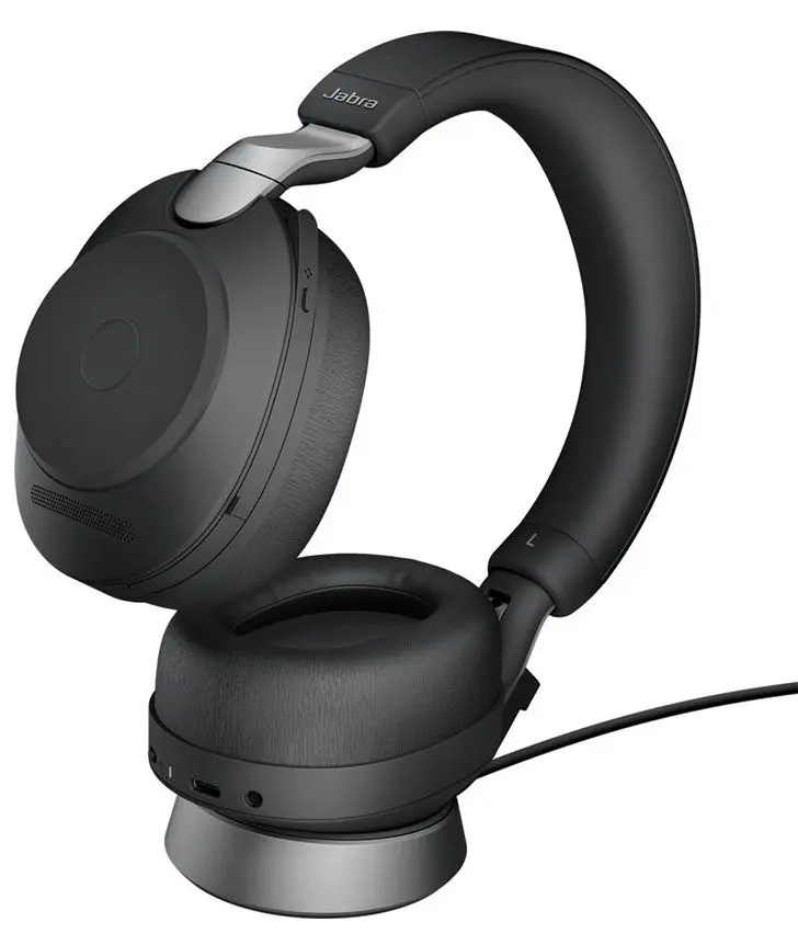 Casti Jabra Evolve2 85 USB-A UC Stereo Charging Stand (Black)