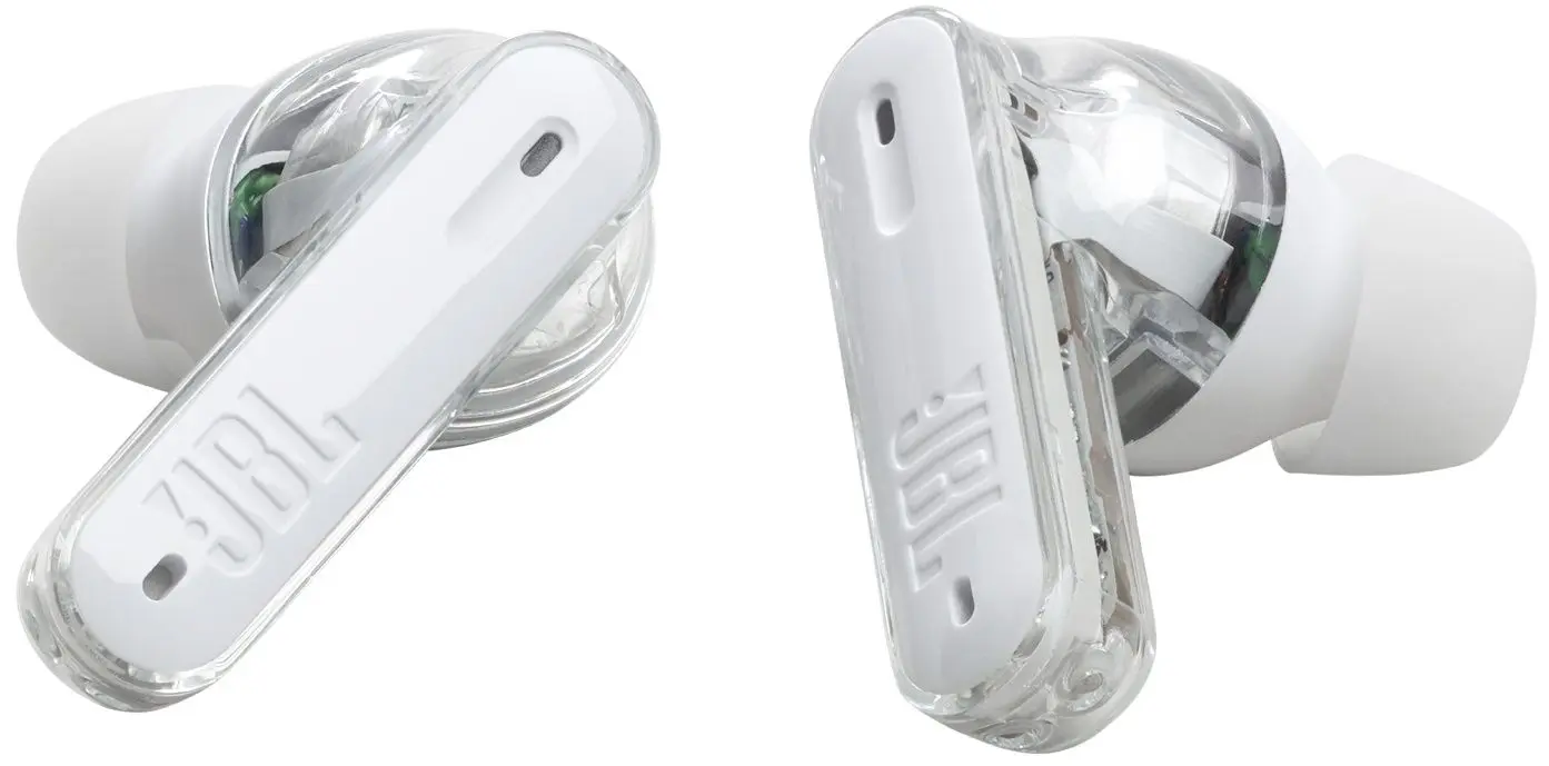 Casti fara fir JBL Tune Beam Ghost Edition (White)