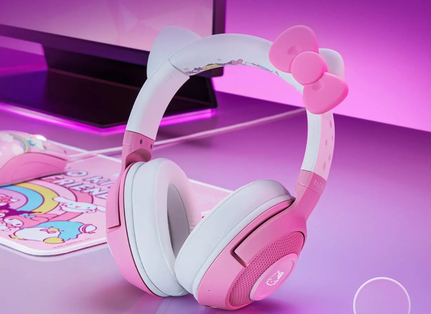 Casti fara fir Razer Kraken BT Hello Kitty ED (Pink/White)