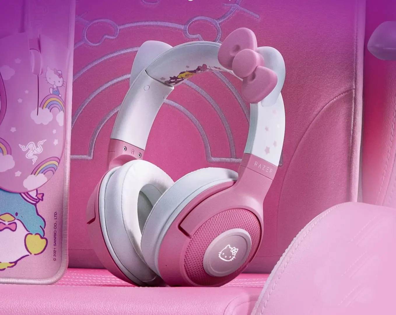 Casti fara fir Razer Kraken BT Hello Kitty ED (Pink/White)