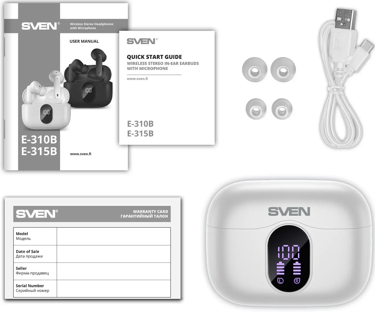 Беспроводные наушники Sven E-310B (White) - 6