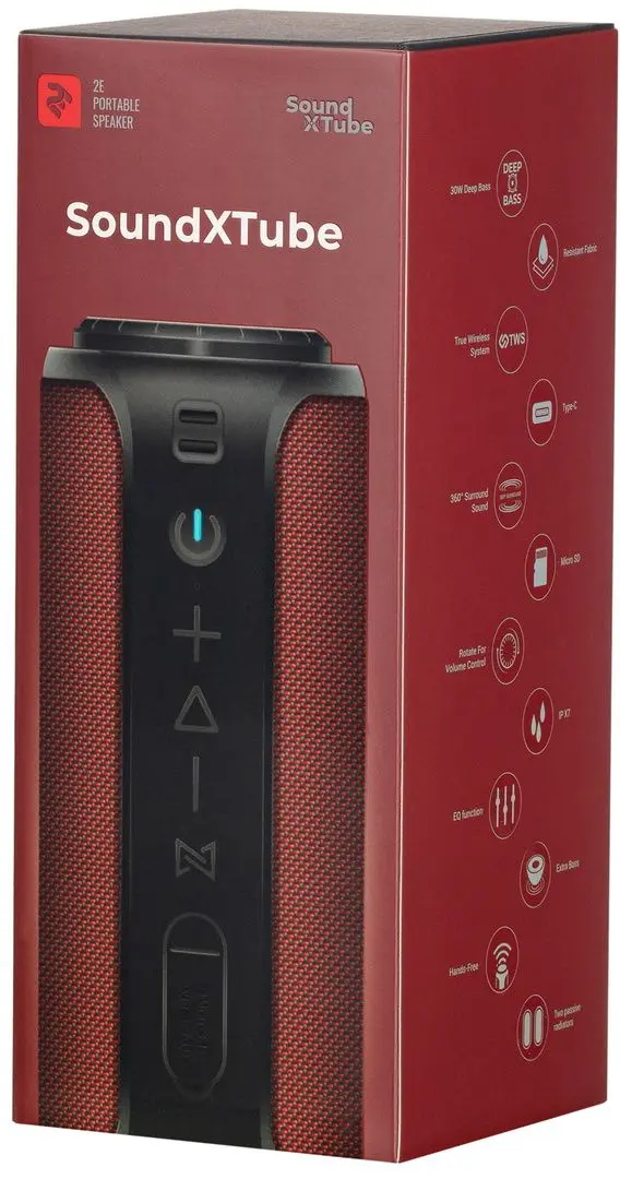 Беспроводная портативная колонка 2E SoundXTube (Red)
