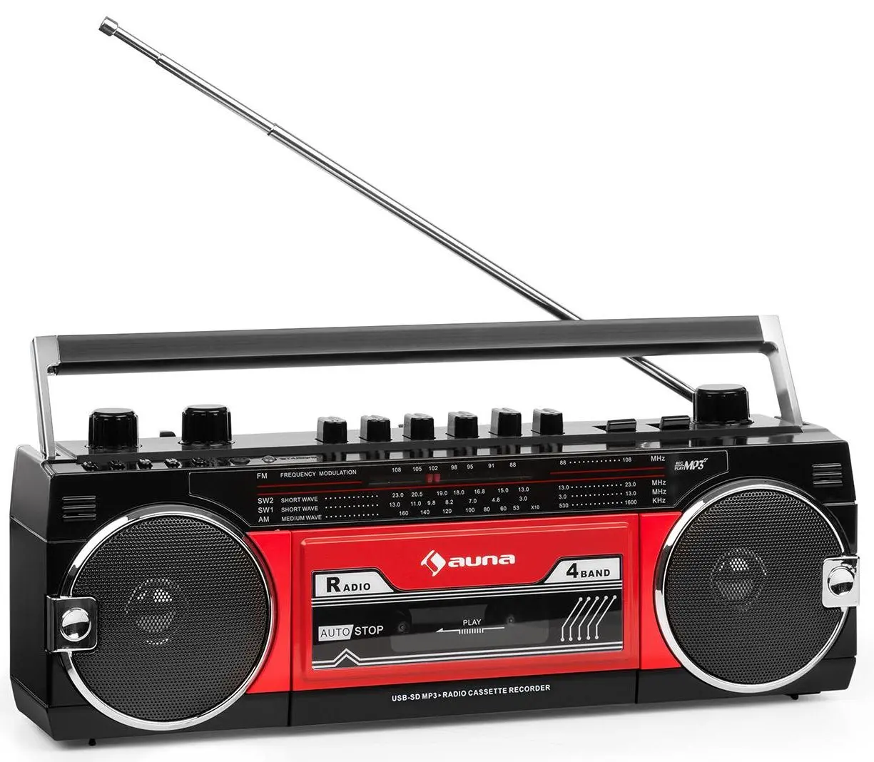 Магнитола Auna Duke MKII (Black/Red)