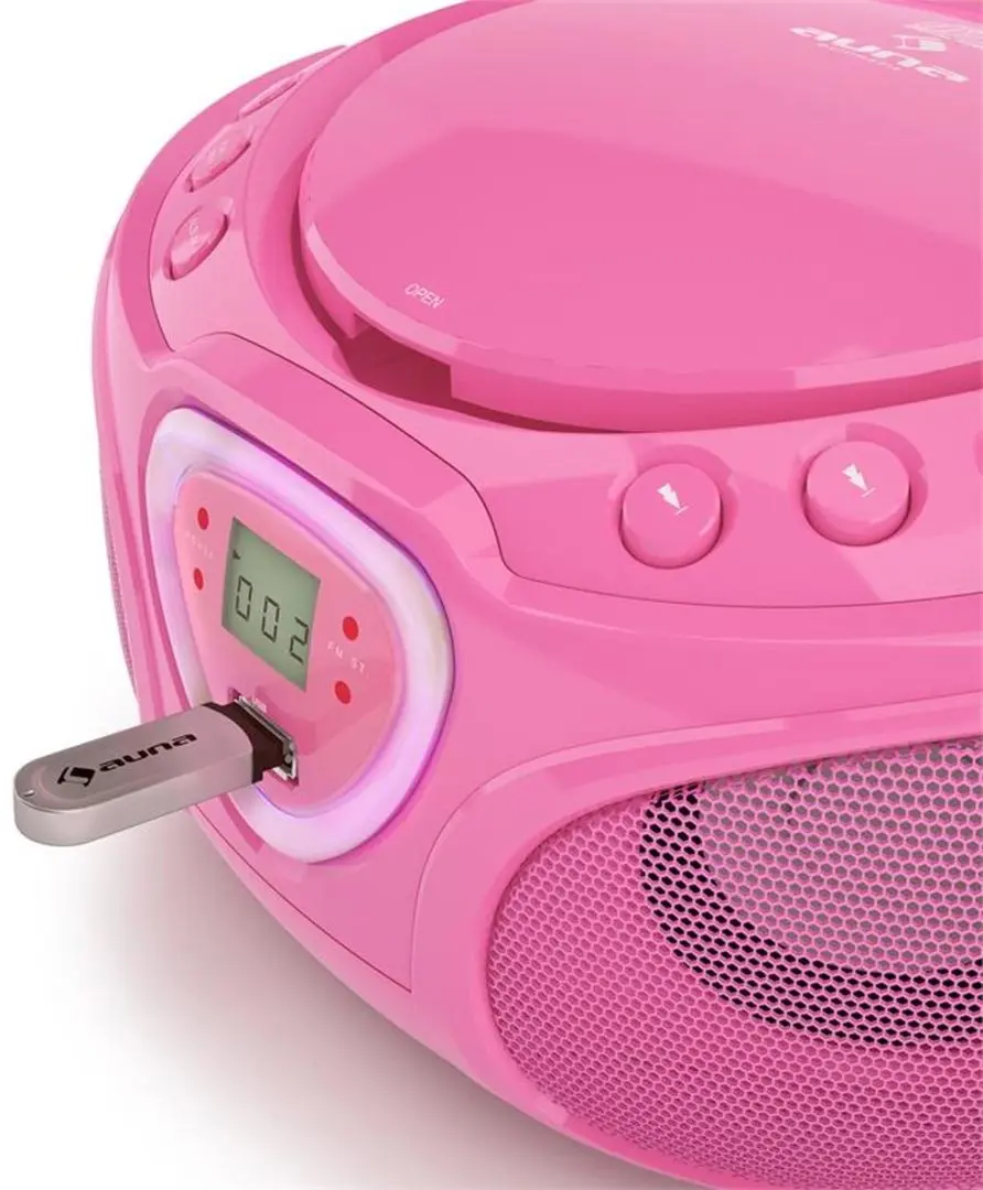 Магнитола Auna Roadie CD Boombox (Pink) - 6