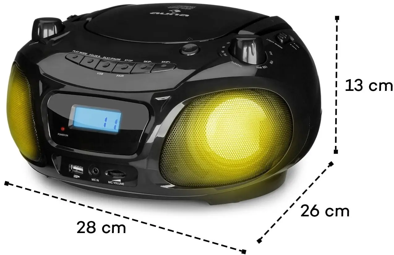 Магнитола Auna Roadie Sing CD Boombox (Black) - 2