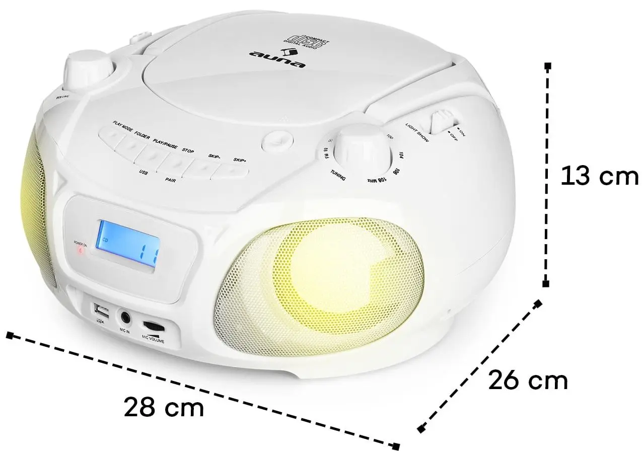 Магнитола Auna Roadie Sing CD Boombox (White) - 2