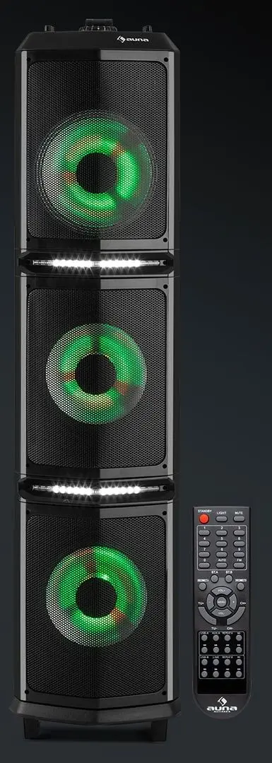 Портативная акустическая система Auna Clubmaster TripleBeat (Black) - 8