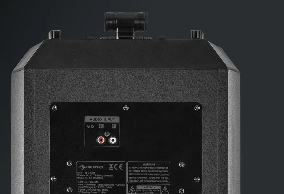 Портативная акустическая система Auna Clubmaster TripleBeat (Black) - 6