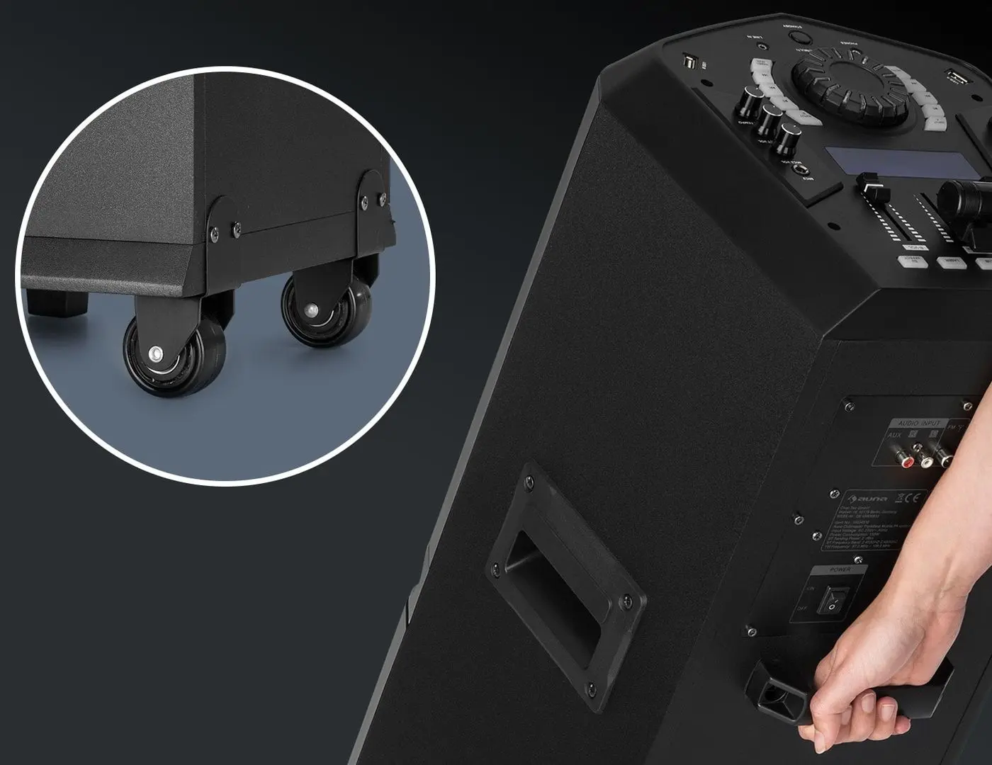 Портативная акустическая система Auna Clubmaster TripleBeat (Black) - 3