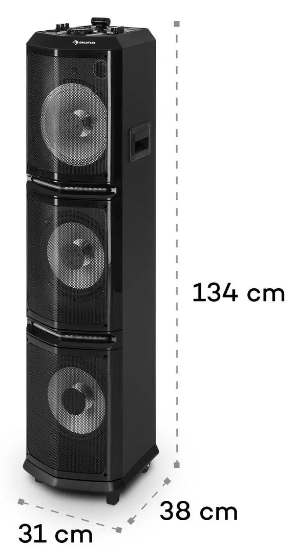 Портативная акустическая система Auna Clubmaster TripleBeat (Black) - 2