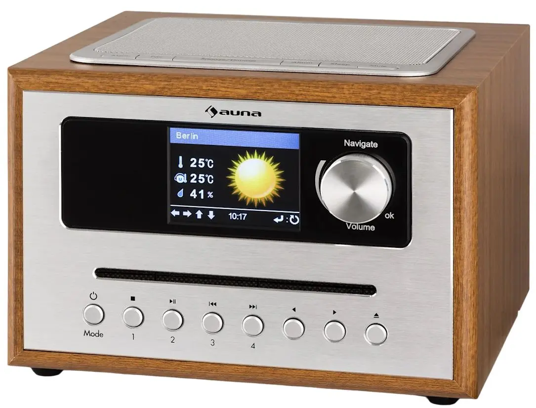 Radio portabil Auna Silver Star CD Cube (Brown/Silver) - 3