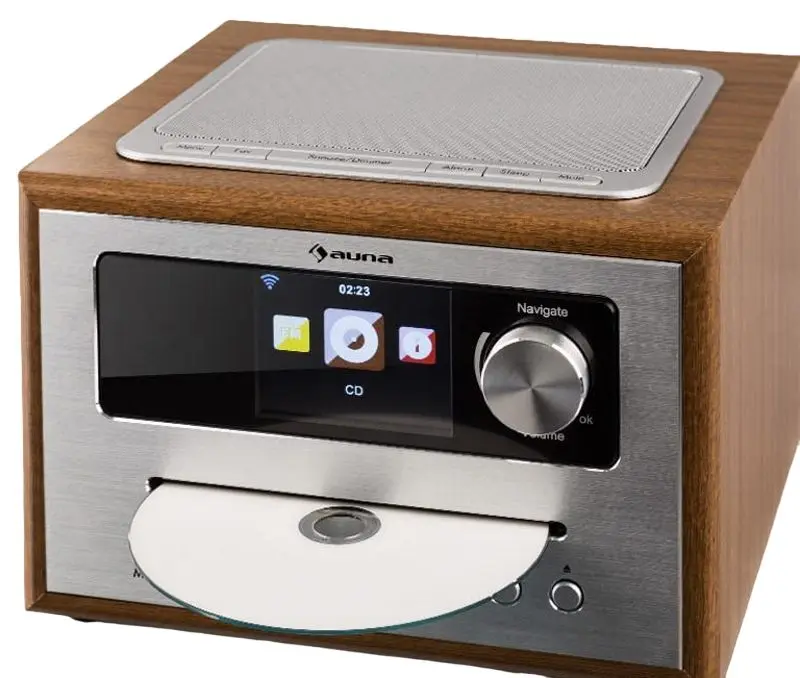 Radio portabil Auna Silver Star CD Cube (Brown/Silver) - 4