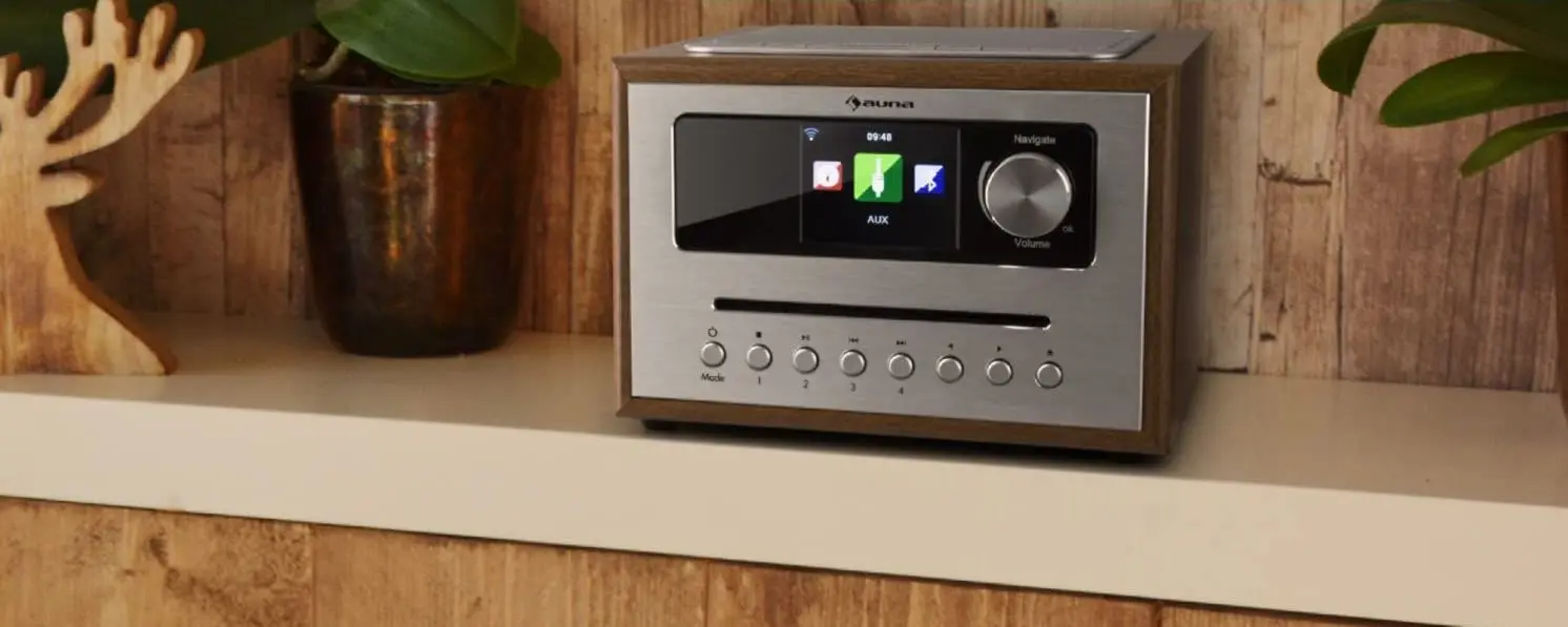 Radio portabil Auna Silver Star CD Cube (Brown/Silver) - 6