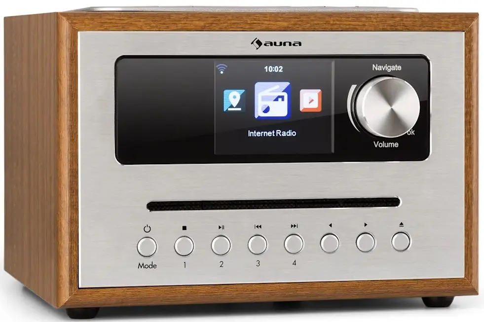 Radio portabil Auna Silver Star CD Cube (Brown/Silver)