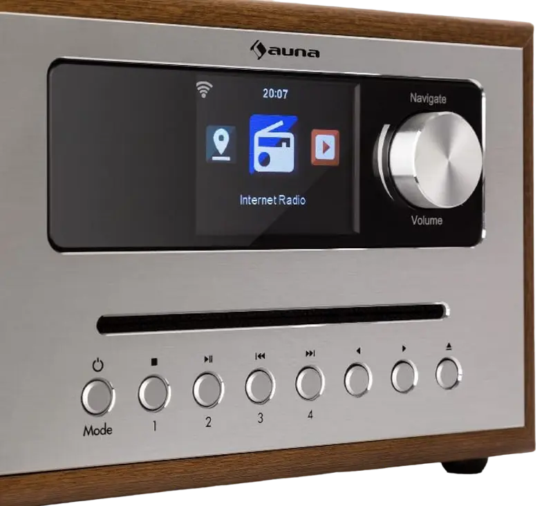 Radio portabil Auna Silver Star CD Cube (Brown/Silver) - 2