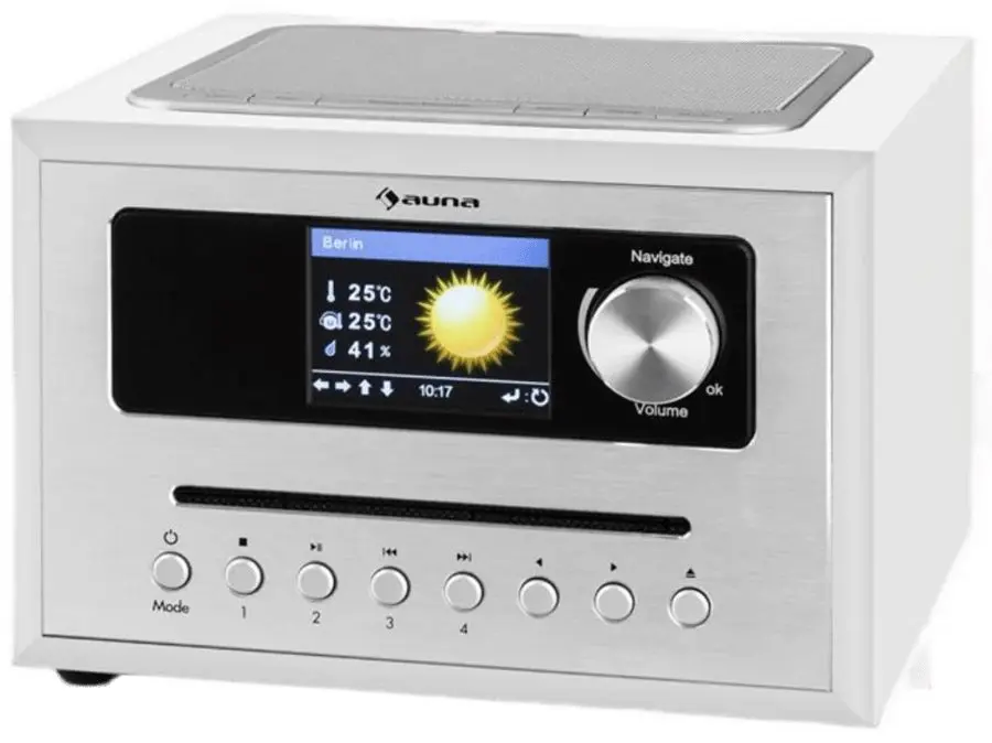 Radio portabil Auna Silver Star CD Cube (White/Silver) - 2