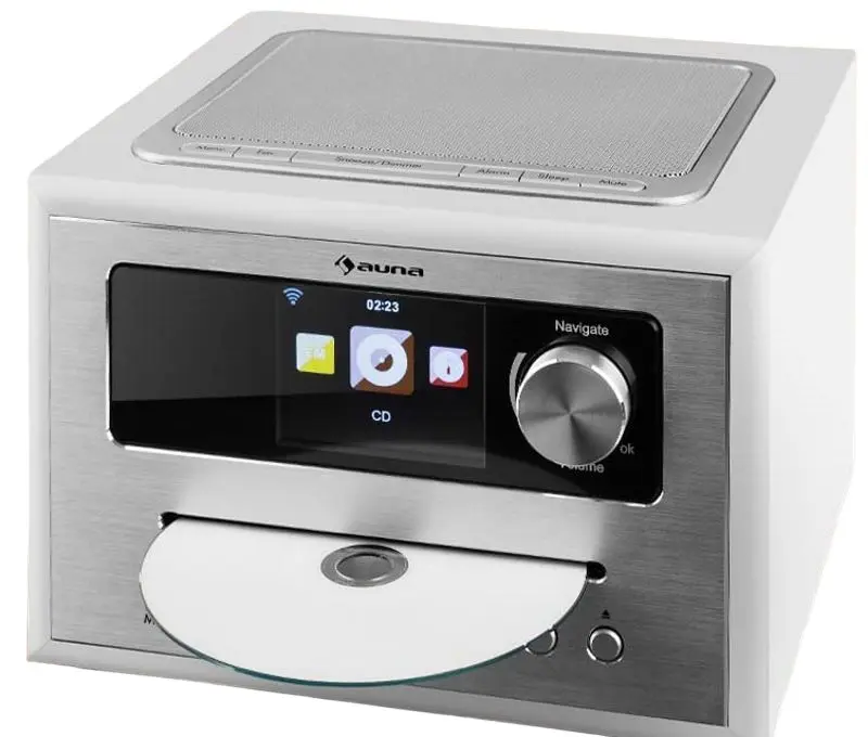 Radio portabil Auna Silver Star CD Cube (White/Silver) - 3