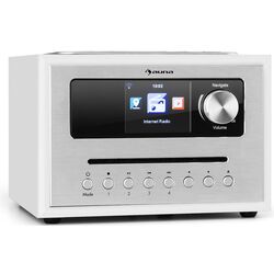 Radio portabil Auna Silver Star CD Cube (White/Silver)