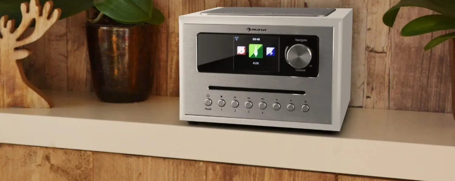 Radio portabil Auna Silver Star CD Cube (White/Silver) - 5