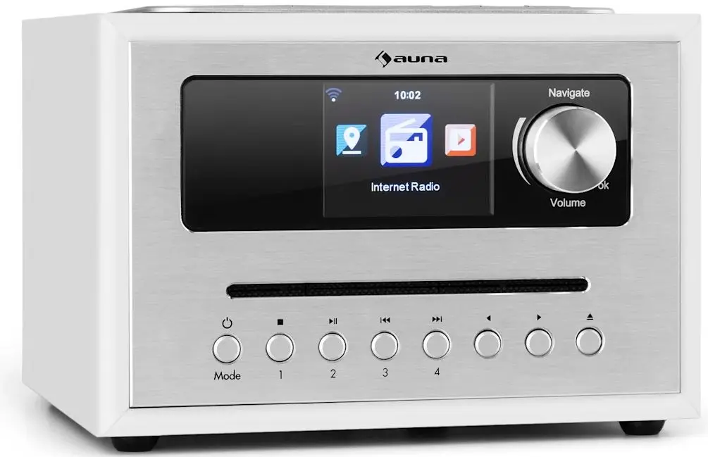 Radio portabil Auna Silver Star CD Cube (White/Silver)