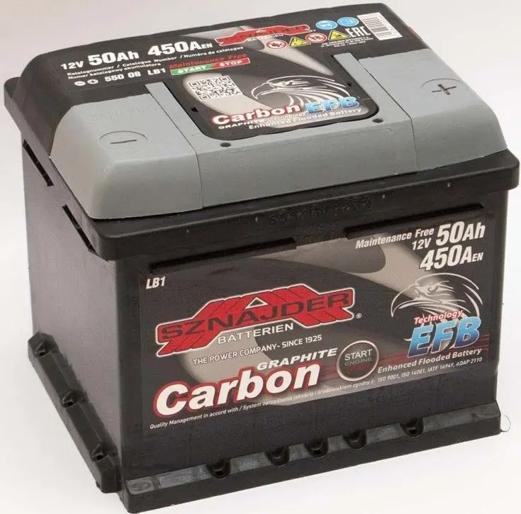 Аккумулятор Sznajder Carbon EFB Euro 50Ah - 3