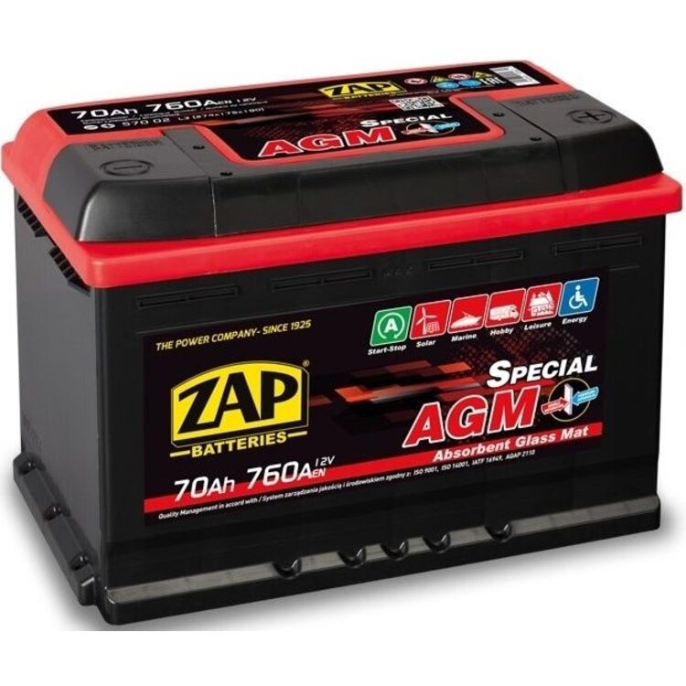 Аккумулятор Zap Special AGM 70Ah 760A