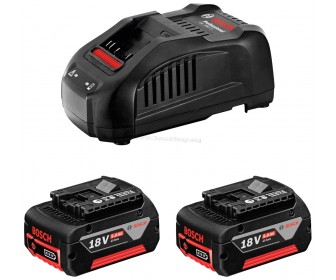 Набор аккумуляторов + зарядка Bosch Professional 2 x GBA 18V 5.0Ah + GAL 1880 CV