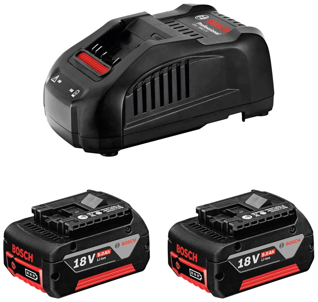 Set acumulatoare + incarcator Bosch Professional 2 x GBA 18V 5.0Ah + GAL 1880 CV