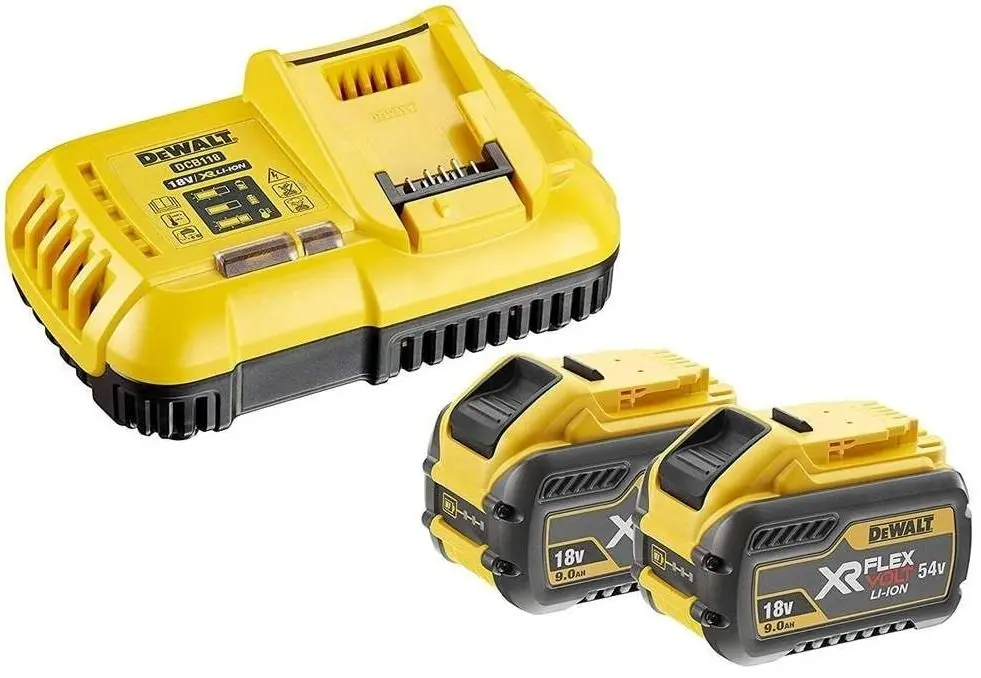 Set incarcator + acumulatare Dewalt Flexvolt DCB118X2