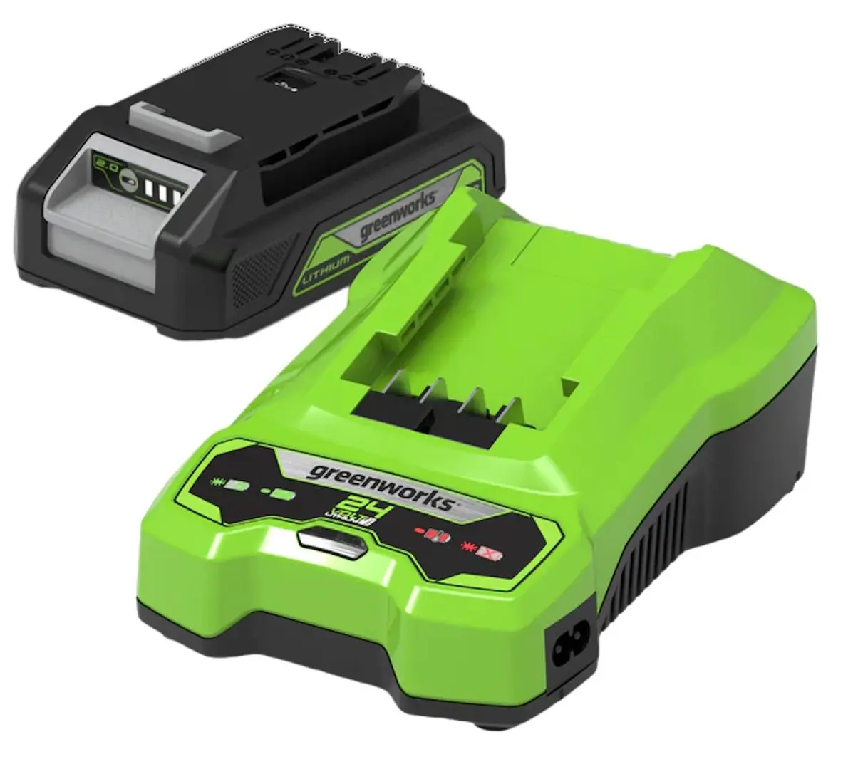 Комплект аккумулятор + зарядное устройство GreenWorks GSK24B2 24V 2Ah