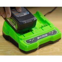 Incarcator GreenWorks Dual Slot G24X2UC4 (Green) Thumb