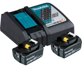 Set acumulatoare + incarcator Makita 197570-9 2 x BL1850B 18V 5.0Ah + DC18RC