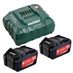 Комплект аккумулятор + зарядное устройство Metabo 2x4.0Ah + ASC 30-36V