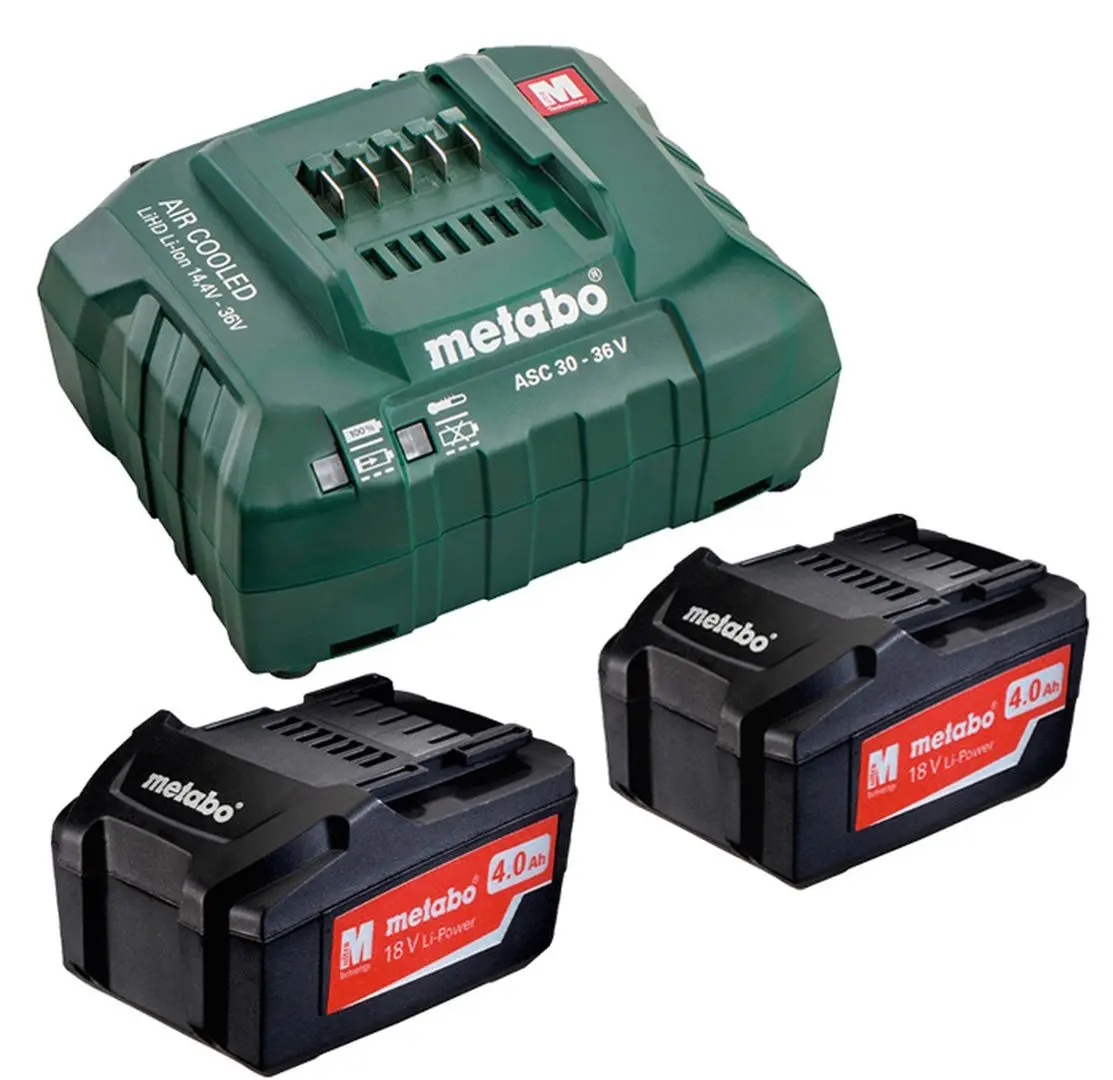 Комплект аккумулятор + зарядное устройство Metabo 2x4.0Ah + ASC 30-36V