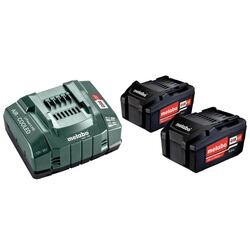 Набор аккумулятор + зарядное устройство Metabo 2х5.2Аh 18V + ASC 145 30-36V