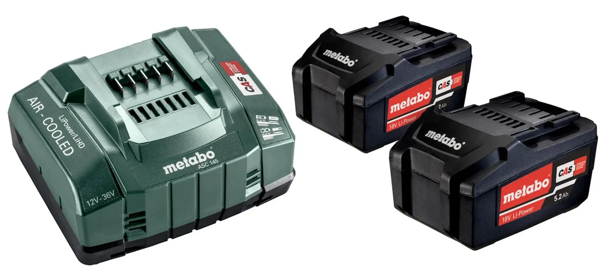 Набор аккумулятор + зарядное устройство Metabo 2х5.2Аh 18V + ASC 145 30-36V