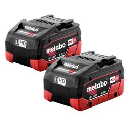 Набор аккумулятор + зарядное устройство Metabo 2xLiHD 5.5 Ah 18V + ASC 145 Thumb