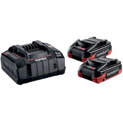 Набор аккумулятор + зарядное устройство Metabo Basic Set 2xLiHDX 4.0Ah + ASC 145