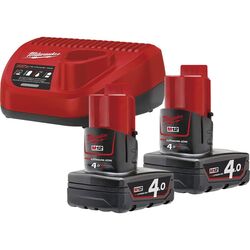 Set acumulatoare + incarcator Milwaukee M12 NRG-402