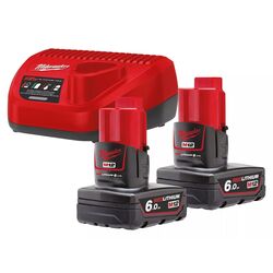 Set acumulatoare + incarcator Milwaukee M12 NRG-602