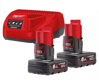 Set acumulatoare + incarcator Milwaukee M12 NRG-602