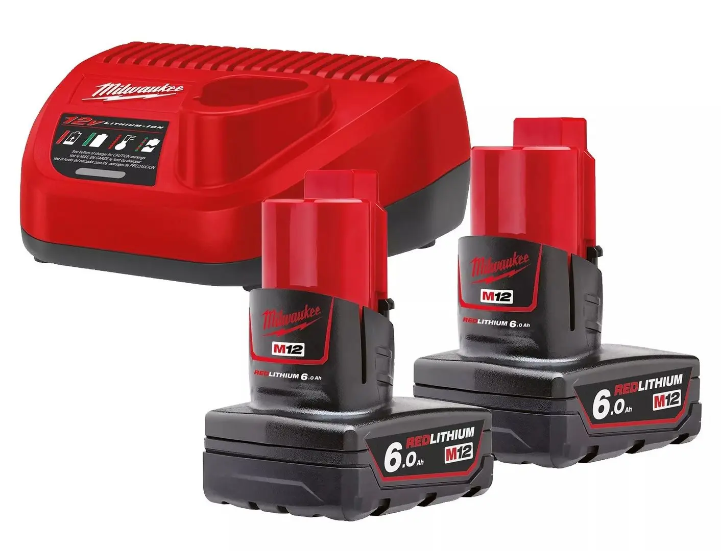 Set acumulatoare + incarcator Milwaukee M12 NRG-602