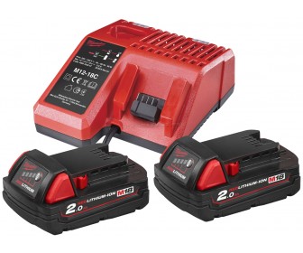 Комплект зарядное устройство + аккумуляторы Milwaukee M18 NRG-202