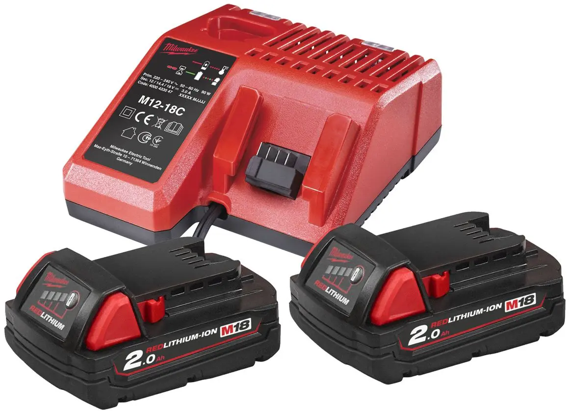 Set acumulatoare + incarcator Milwaukee M18 NRG-202