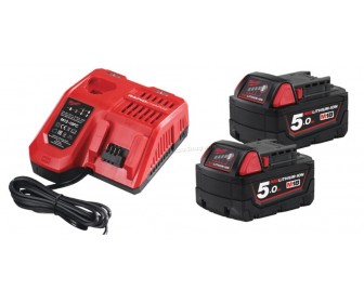 Набор аккумуляторов + зарядное устройство Milwaukee M18 NRG-502 (Red/Black)