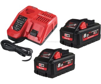 Набор зарядное устройство + аккумуляторы Milwaukee M18 HNRG-802