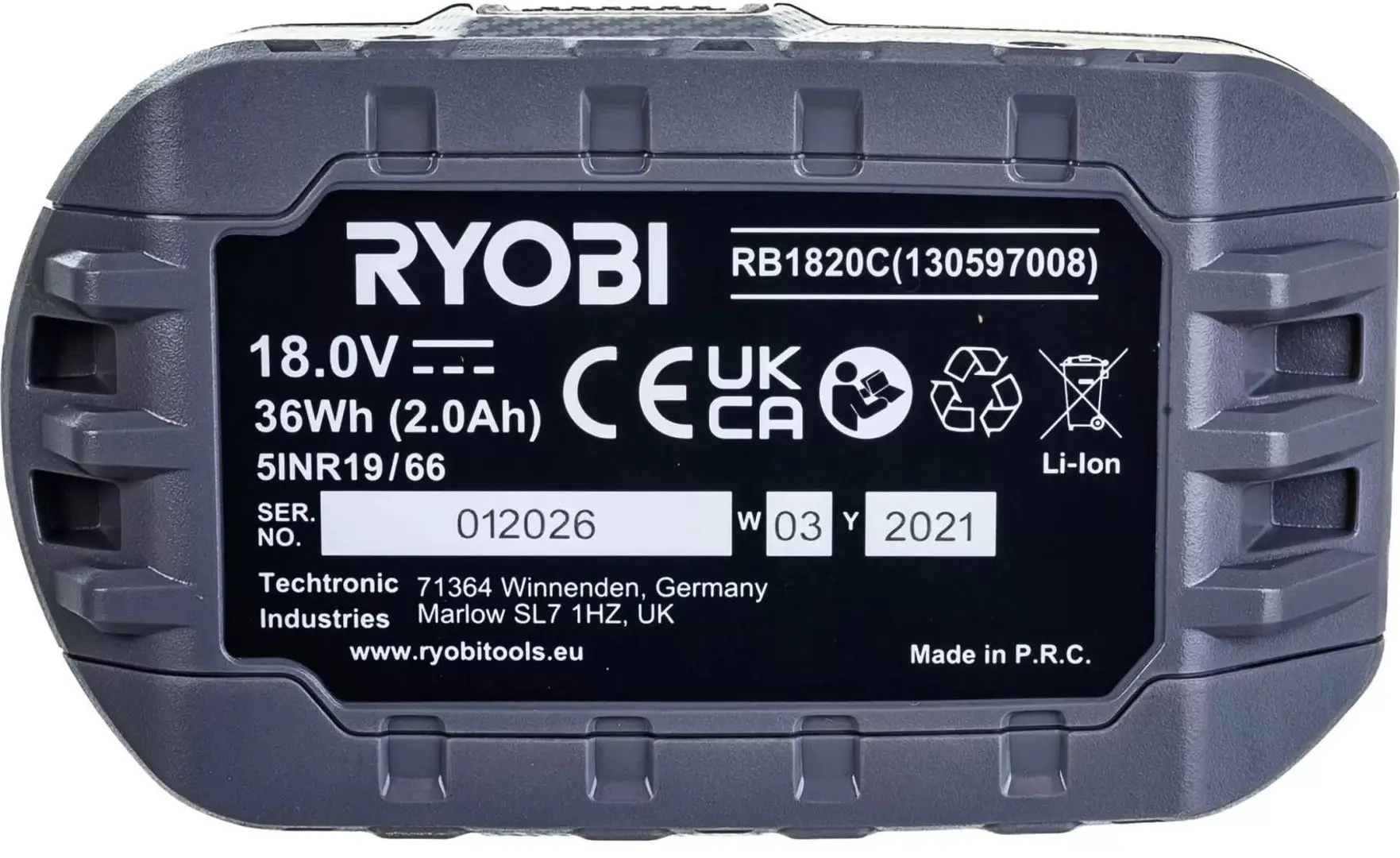 Аккумулятор Ryobi ONE+ RB1820C 2.0Ач